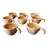 Set of 8 large vintage stoneware cups