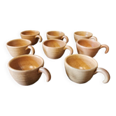 Set of 8 large vintage stoneware cups