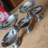 5 coupes à glace anciennes en inox
