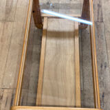 Coffee table in pine and glass Regain 1980