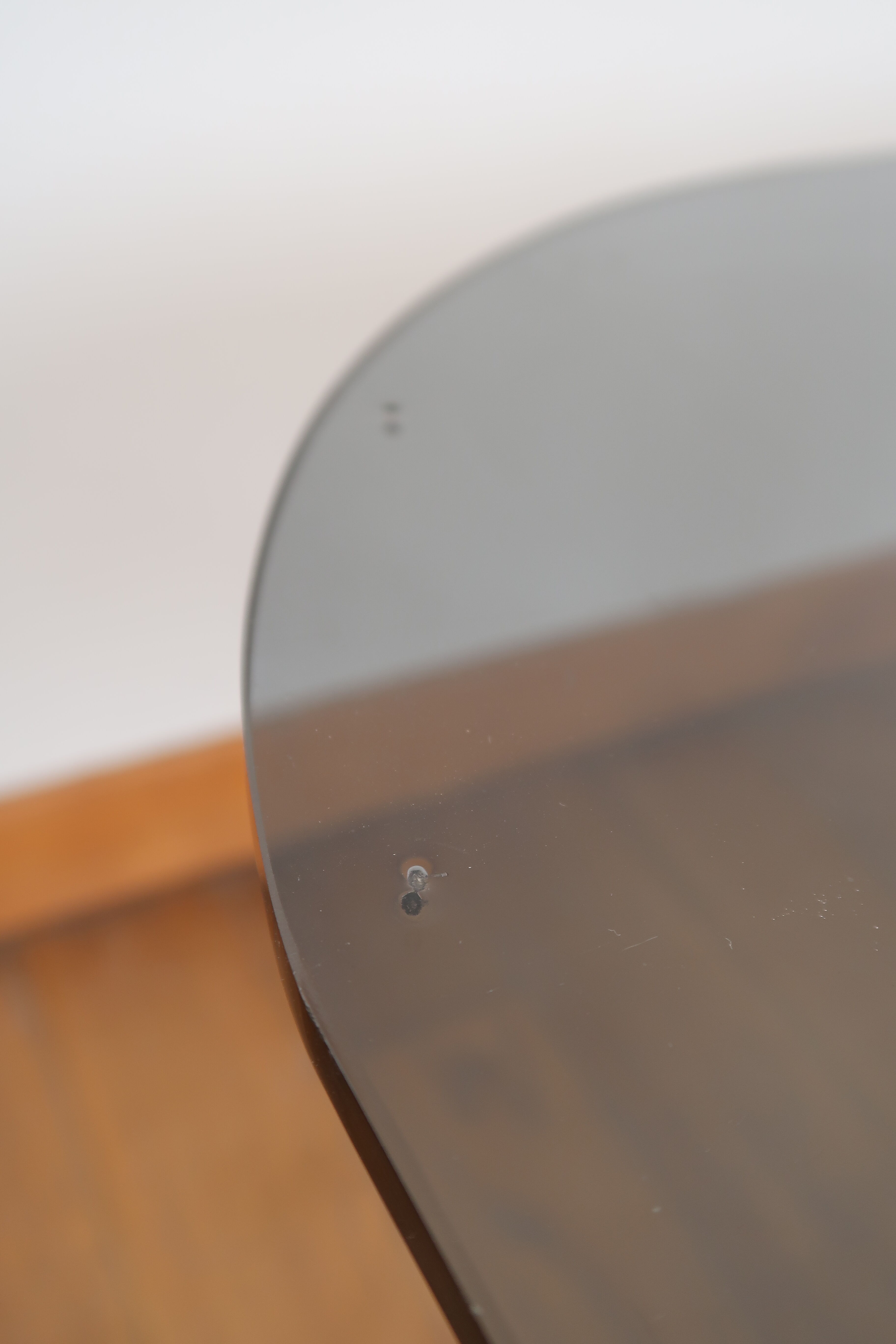 Oval coffee table smoked glass