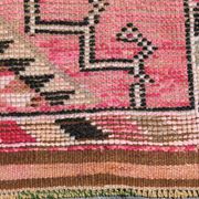 Tapis Couloir Rose à Médaillons, Tapis Turc Vintage, 86x364 Cm
