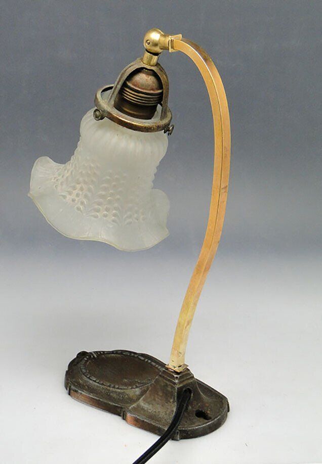 20th century glass and metal table lamp, Austria-Hungary, 1890s