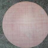 Table basse rotin ronde trépied vintage