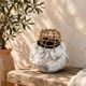 Sculptural vase with a stone effect. Wabi-sabi. Bohemian.