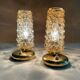 Pair Vintage  Lamps, Bedside, Bubble Glass