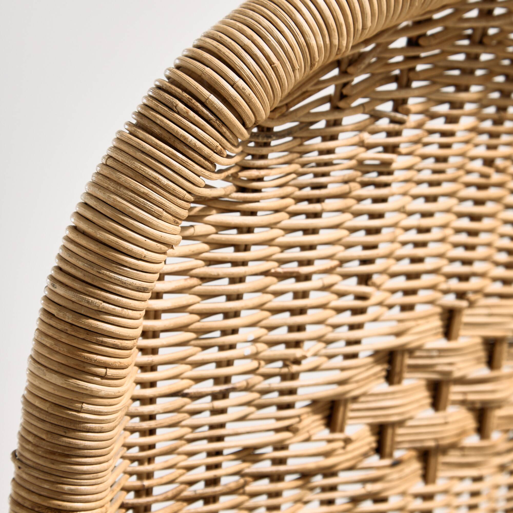 Oak and rattan chair, set of 4