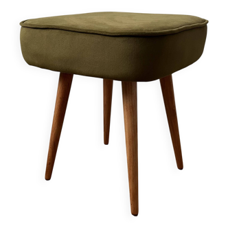 Vintage Velvet Footstool in Green