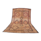 Vintage leather and reed Tuareg mat