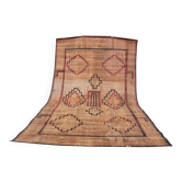 Natte touareg vintage en cuir et roseau