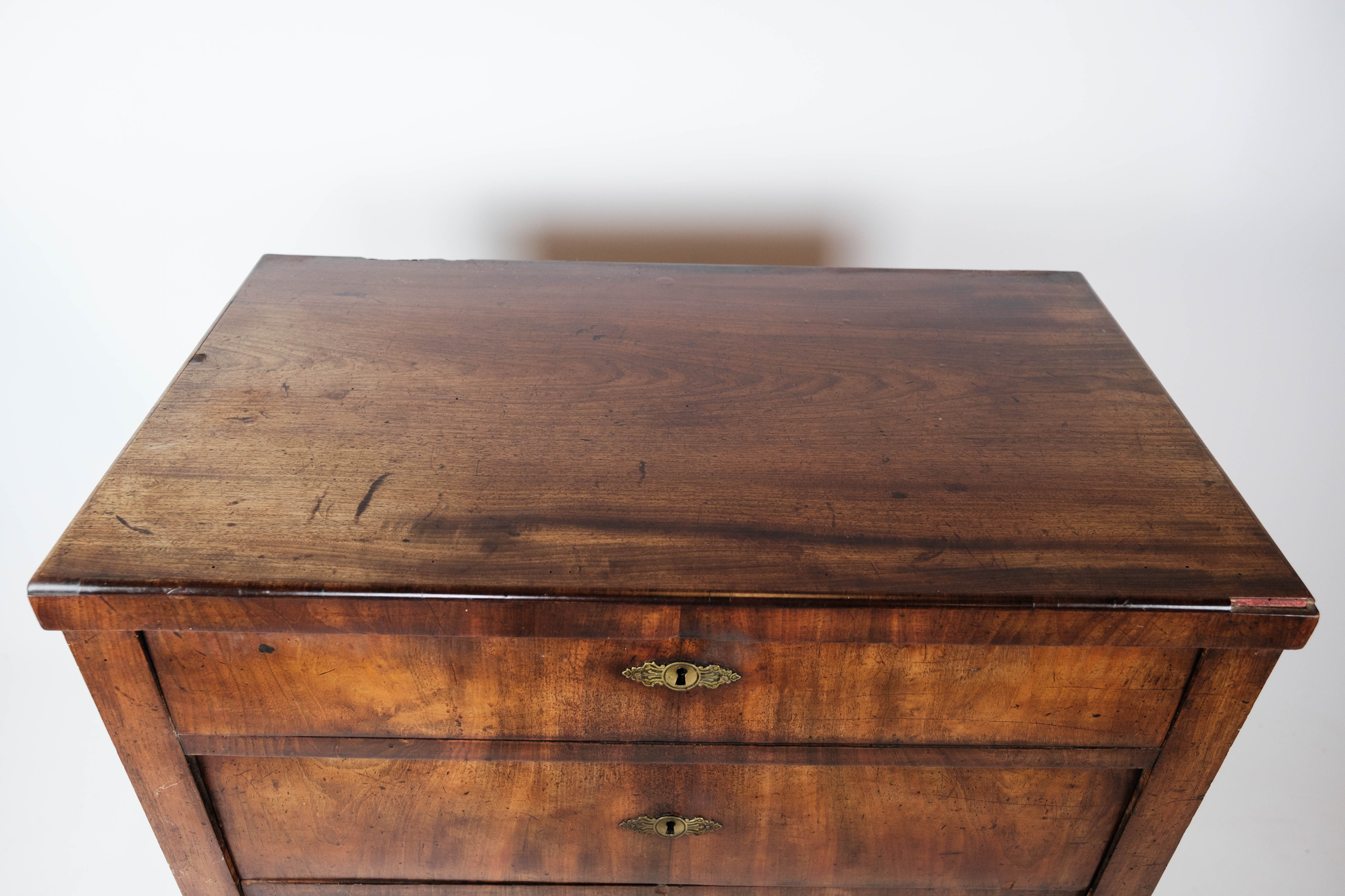 Empire chest of drawers with four drawers of mahogany, 1840s