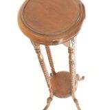 Turned cherry wood pedestal table