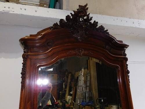19th Century Rococo Bonnetière Wardrobe in Rosewood