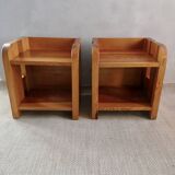 Pair of solid pine bedside tables