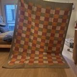 Organic jute rug with orange and pink patterns by Matias Mollenbach