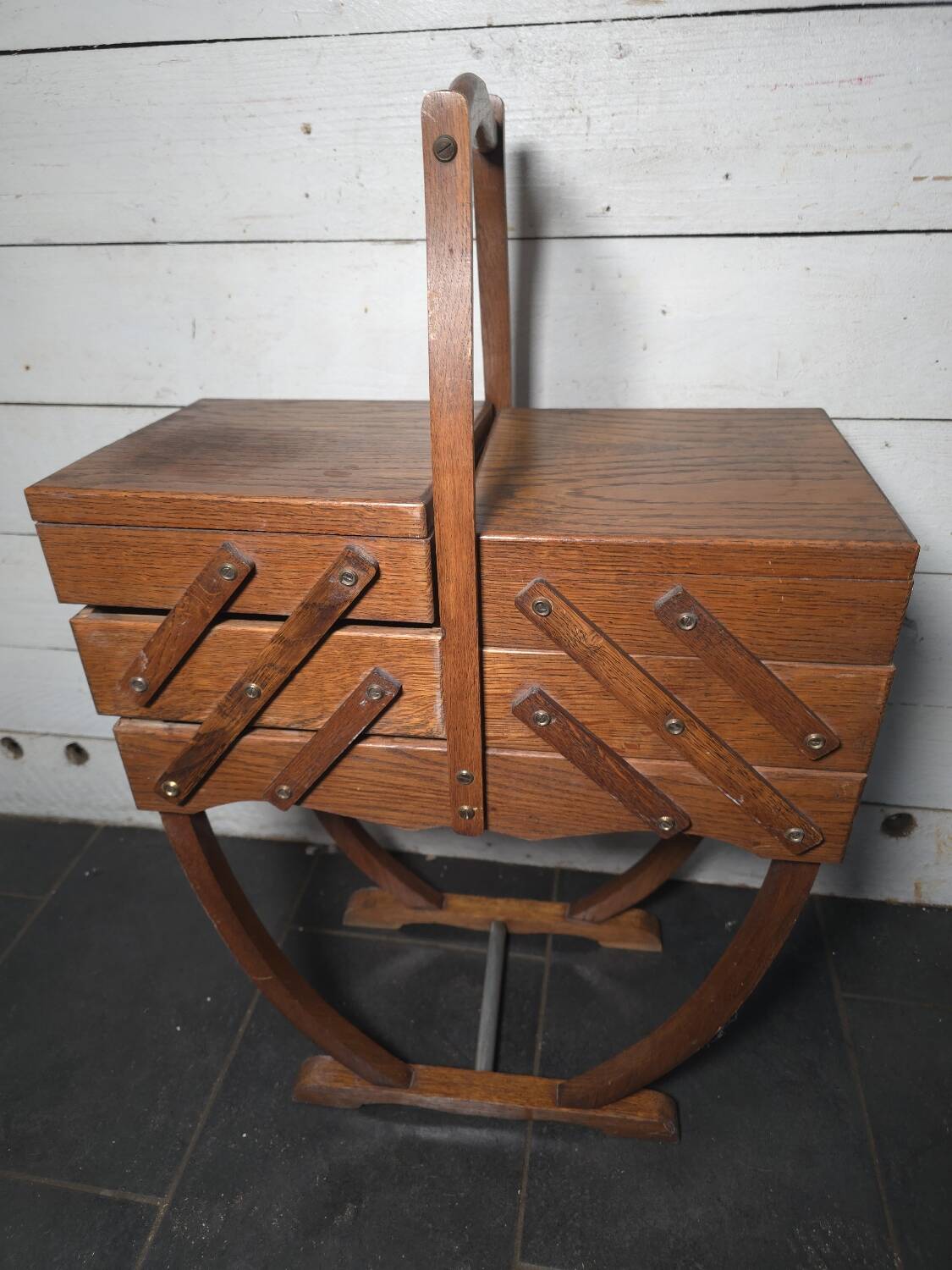 Vintage oak workbench
