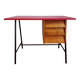 Bureau mid century skaï rouge