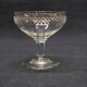 12 old champagne glasses in blown and engraved glass