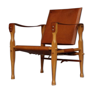 fauteuil Safari en cuir - bois