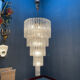 Extra Large Murano Glass Rod Chandelier, Italy, 1970s
