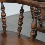 Set of two antique English highback Windsor chairs from the 18th century