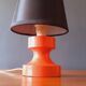 60s/70s lamp in red/orange lacquered wood