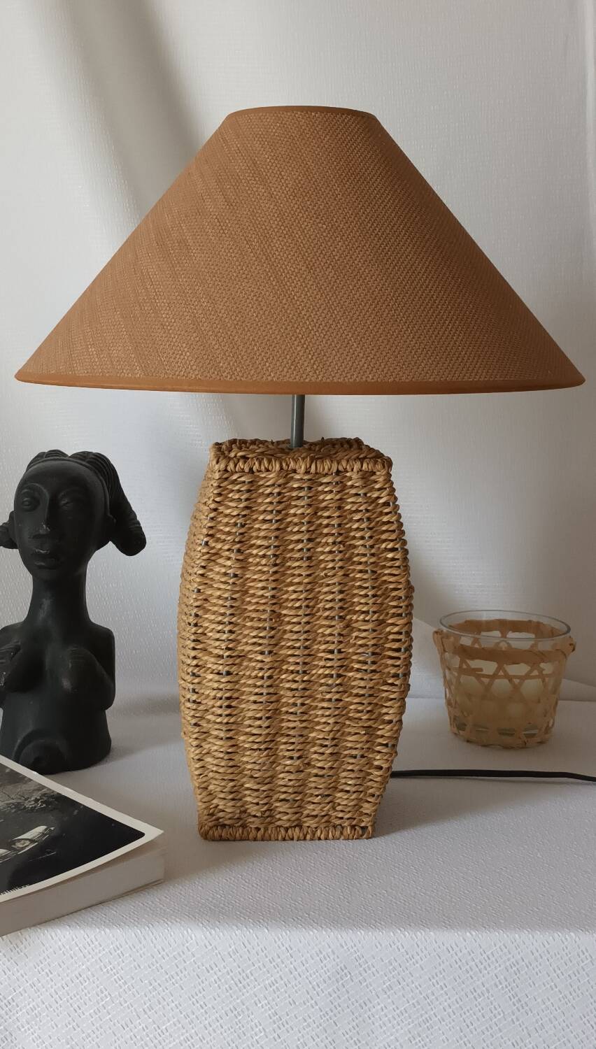 Vintage natural rope table lamp