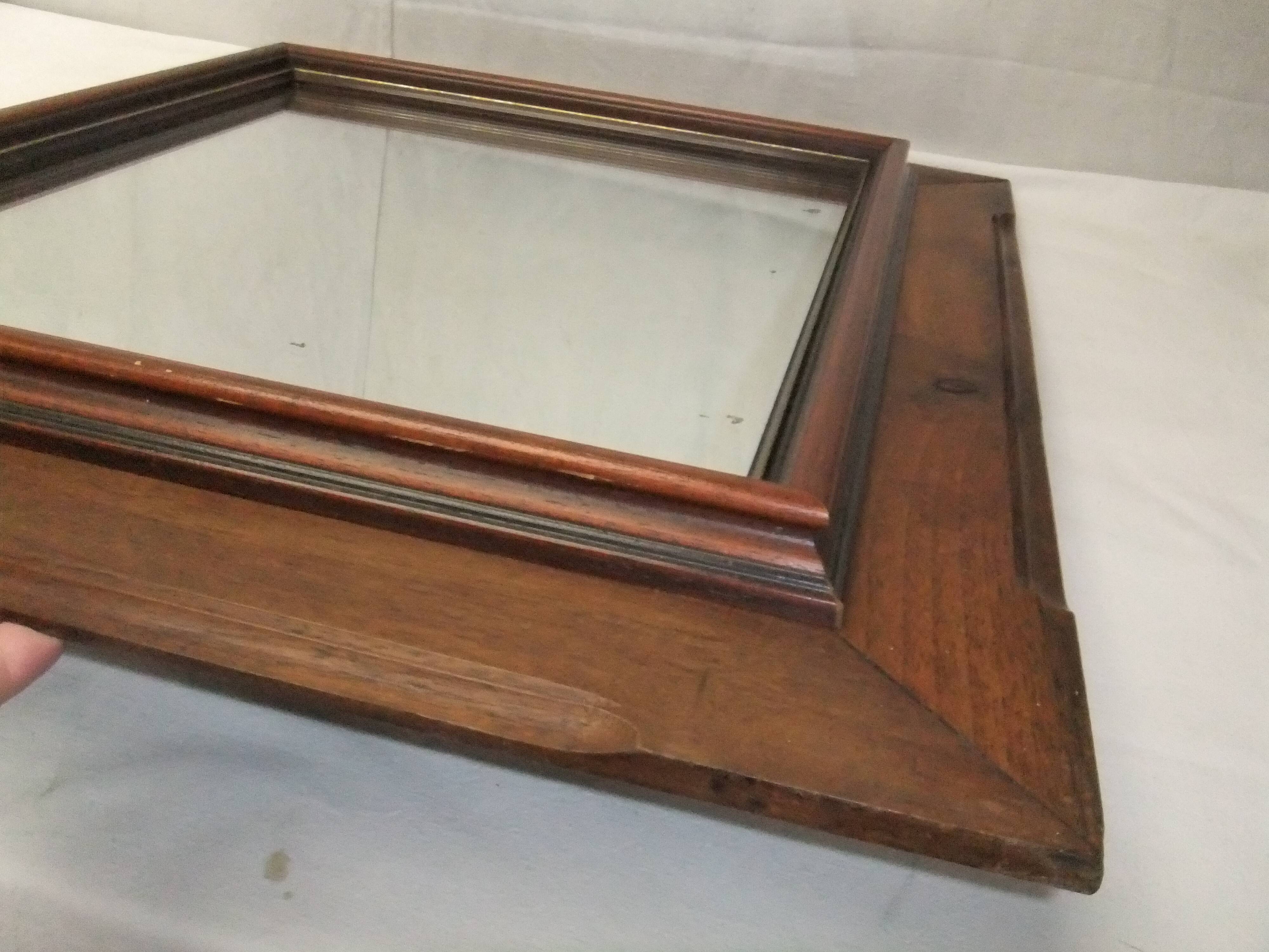 Louis Philippe 69cm silver-plated wooden mirror with gilded thread to hang