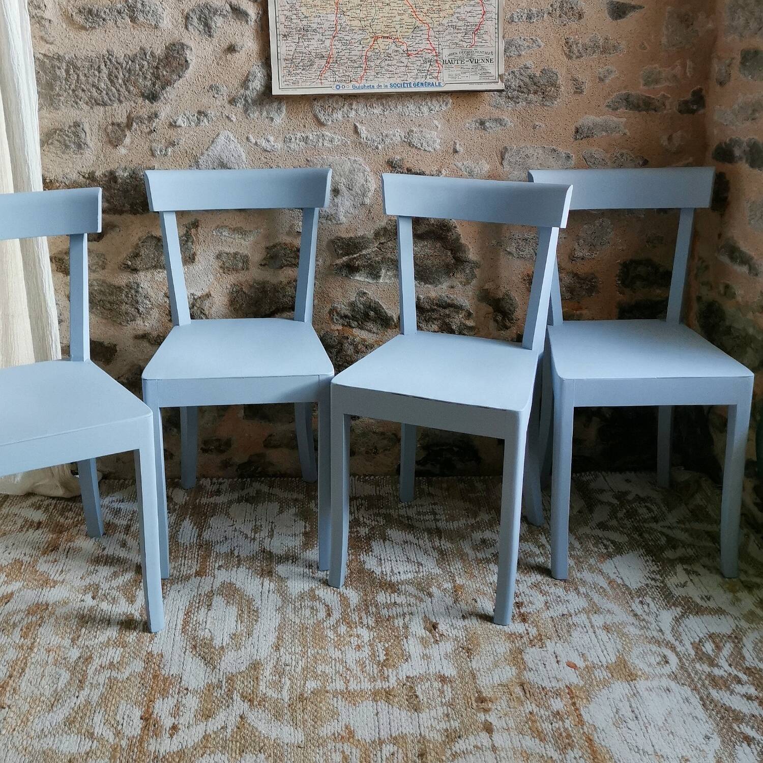 4 Blue Luterma Bistro Chairs