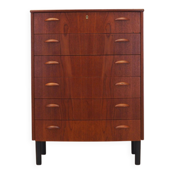Teak chest of drawers, Danish design, 1970s, production: Denmark
