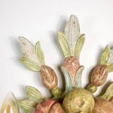 Pair of Italian hand-carved and painted wooden sconces