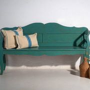 Old bench painted green in pine wood – Central Europe, around 1910