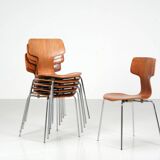 Arne Jacobsen, set of 6 chairs model 3103 known as Marteau ed. Fritz Hansen