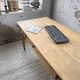 Pine and oak farmhouse table with multiple drawers, communal type, 240cm.