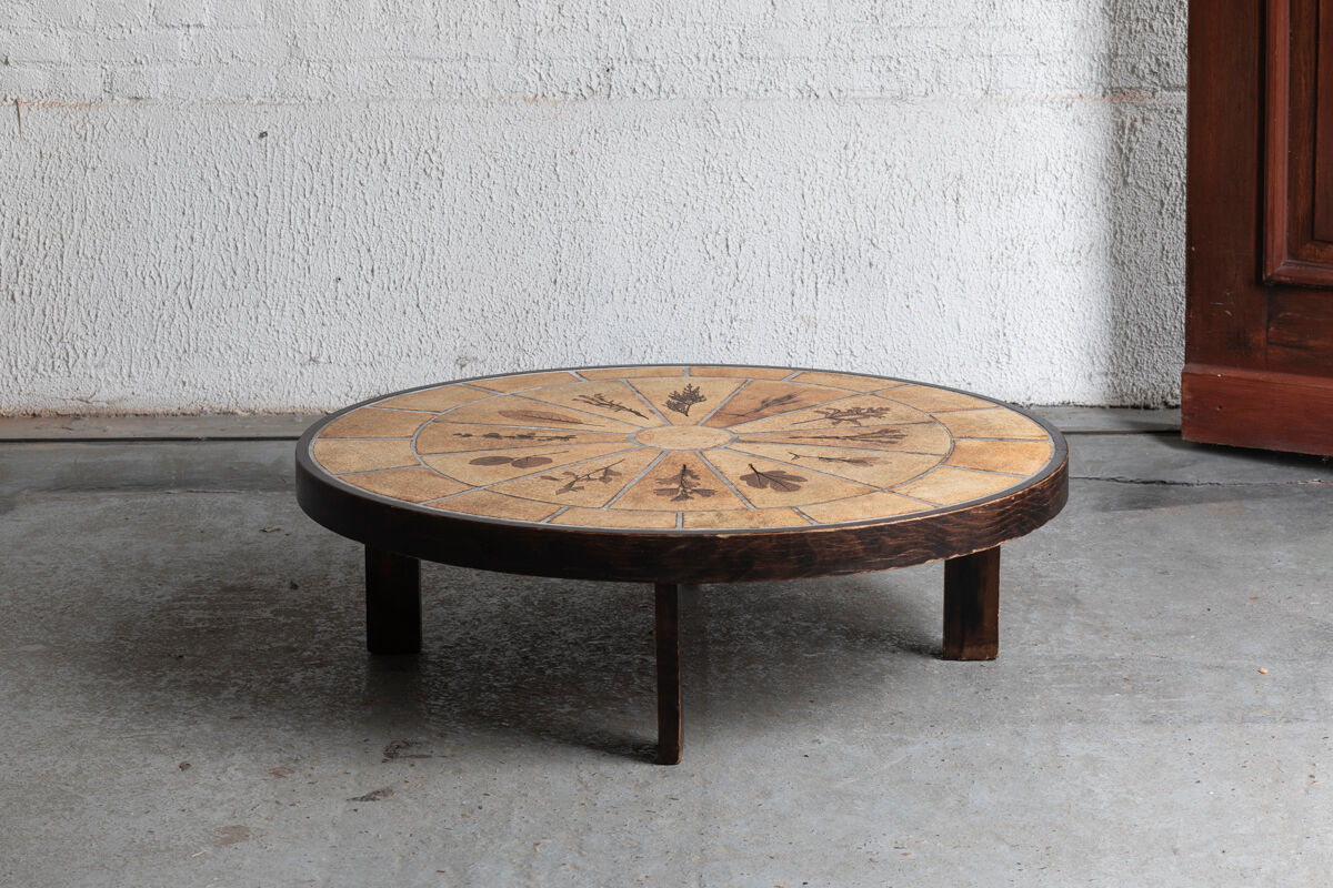 Coffee table by Roger Capron, oval design, France, 1960s