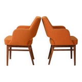 Pair of orange Oslosund armchairs by Kinnarps, 1950s