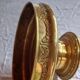 Fruit bowl, basket on foot, compote dish in embossed brass.