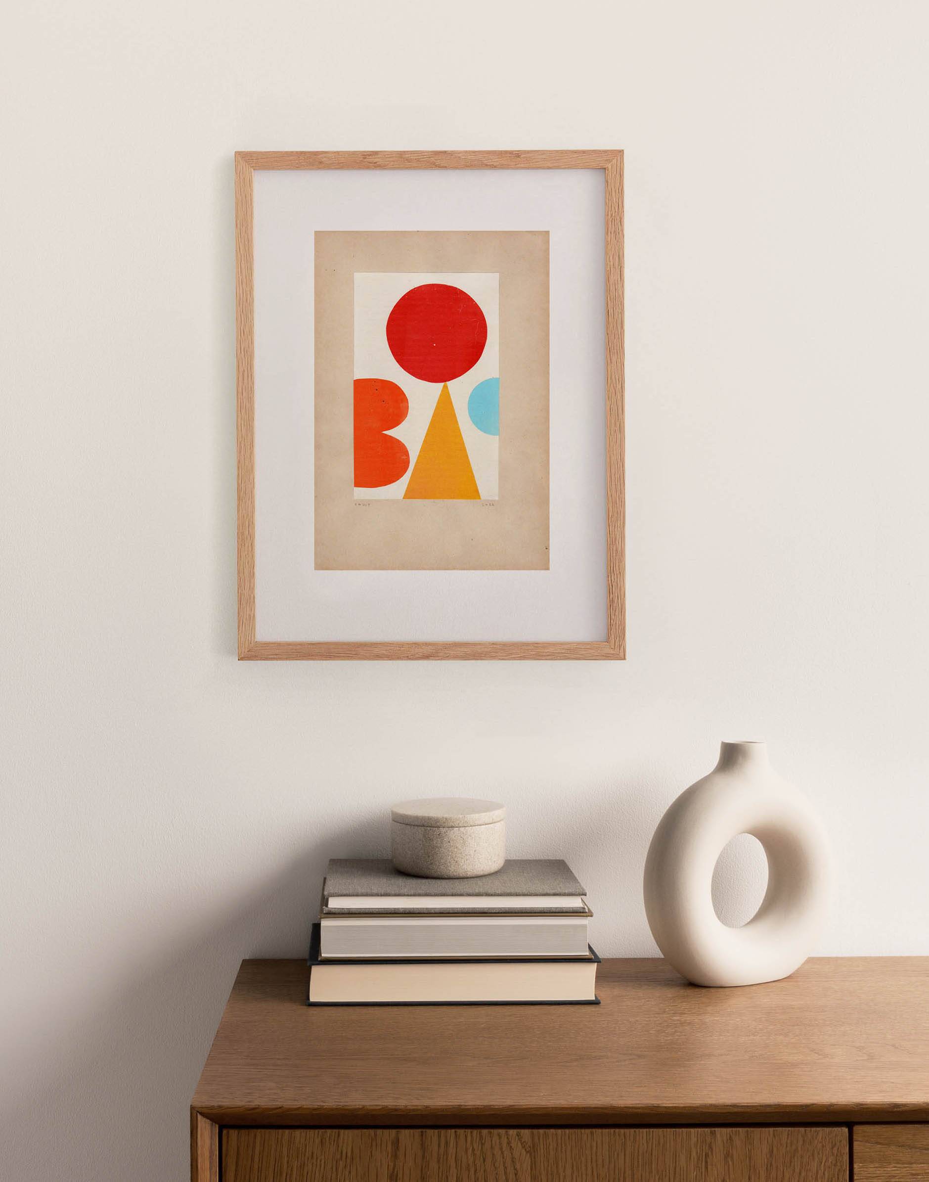 Collage on old paper - H711 - signed Eawy