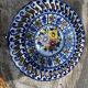 Openwork ceramic dish, hand-painted, Alcobach, Portugal, 35 cm diameter