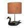 Italian Chrome Duck Table Lamp with Original Shade, 1970s