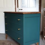 Chest of drawers in oak compass feet