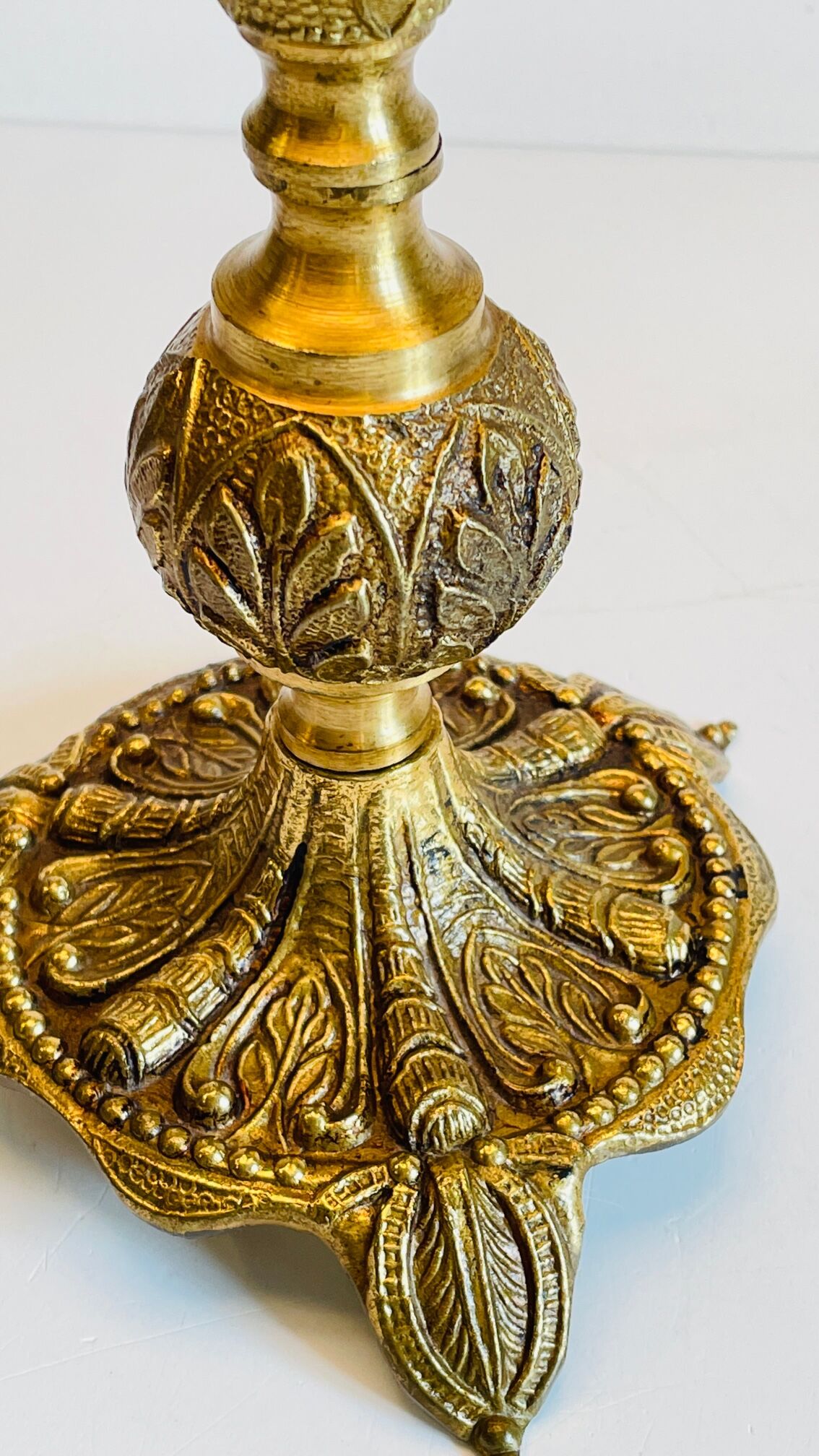 Lamp in brass solid and fabric