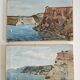 Set of 2 Oil Paintings on Canvas Marine Cliffs Signed R Faucheux 19