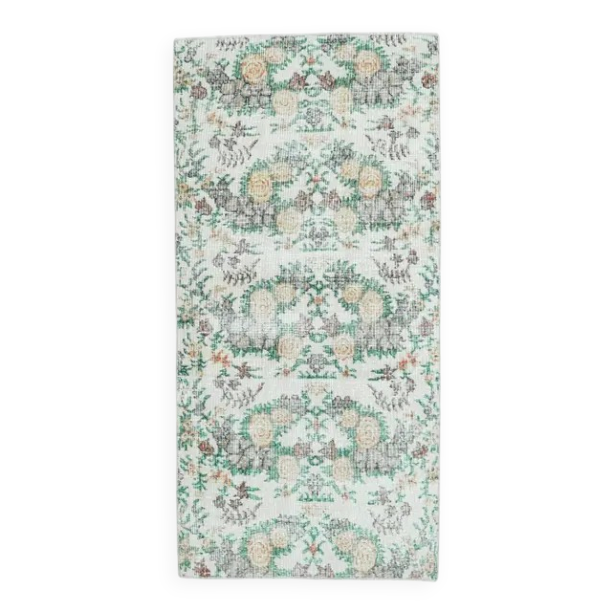 1970s Vintage Turkish Hand-Knotted Area Rug 86x177
