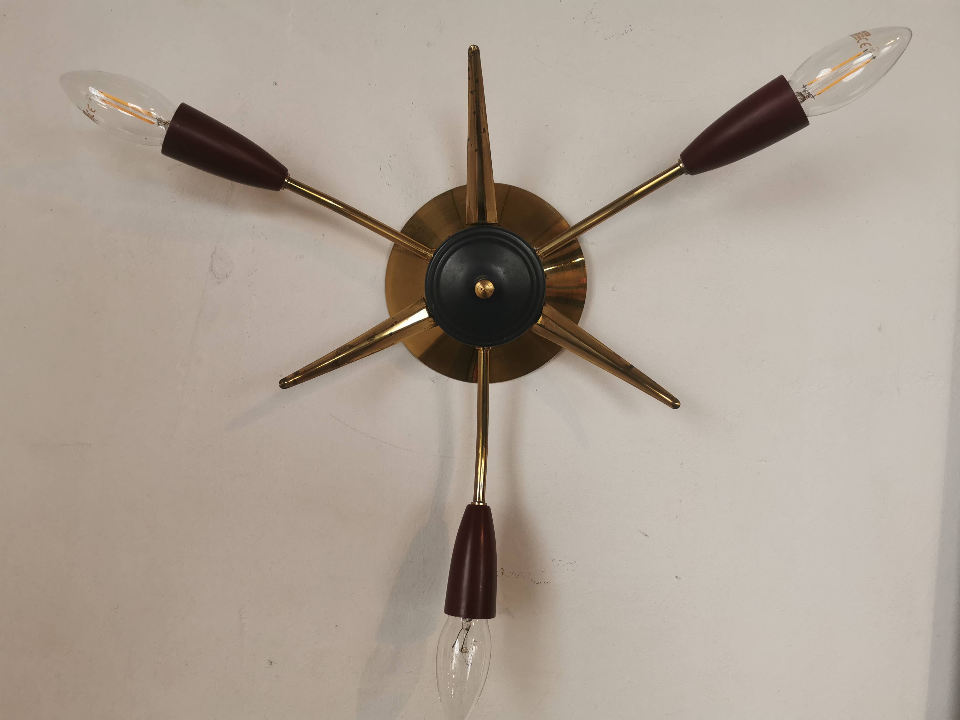 Brass Sputnik ceiling or wall light