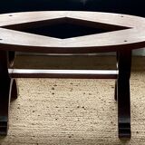 Coffee table in wood, marble and onyx.