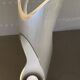 Sculptural flame lamp brushed aluminium Space Age Vintage 1970