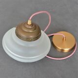 Engraved glass globe pendant lamp