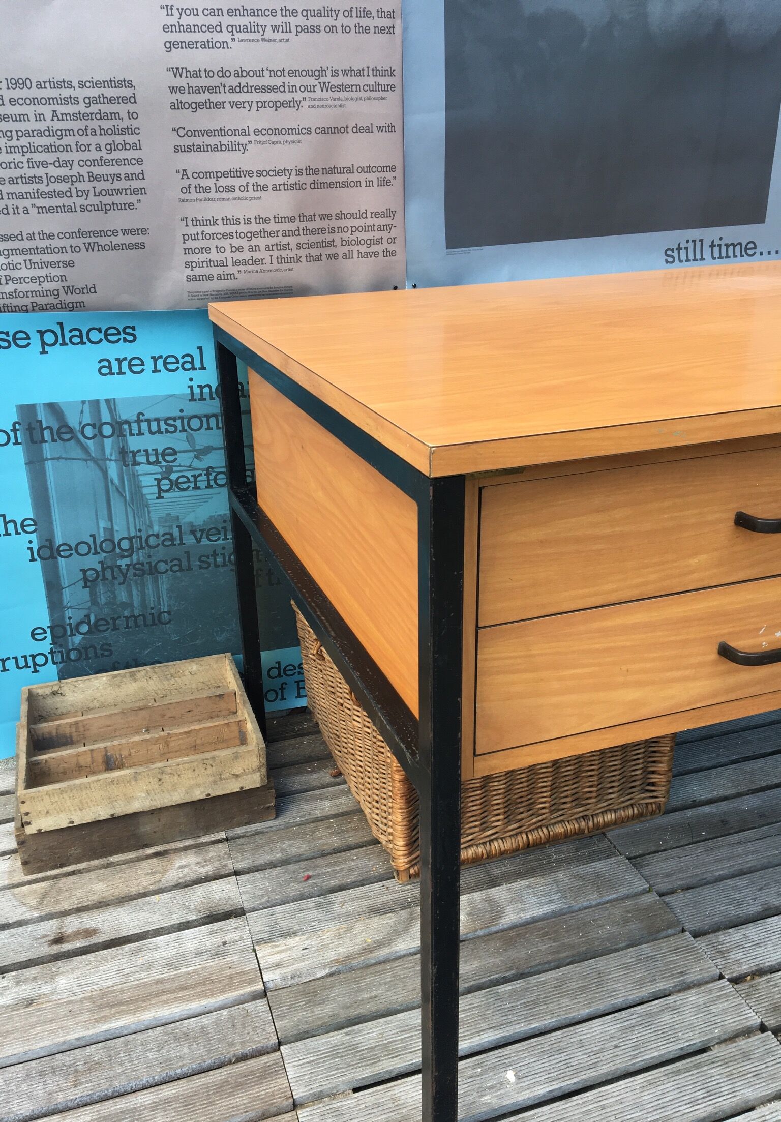 Wood and iron desk year 50