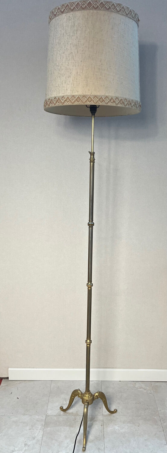 Lampadaire tripode art déco métal réglable